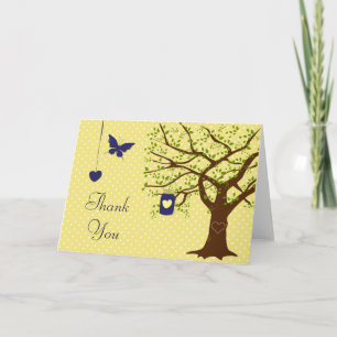 Remerciements Country Mason Jar Navy et Yellow Carte de remercie