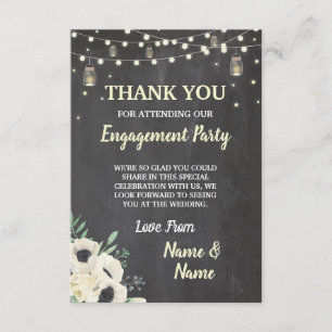 Remerciements Craie de lucioles de fiançailles de carte de