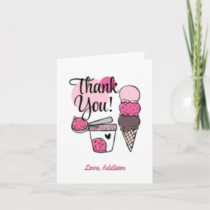 Remerciements Crème glacée Scoop fête d'anniversaire Carte de re