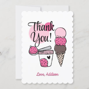 Remerciements Crème glacée Scoop fête d'anniversaire Carte de re