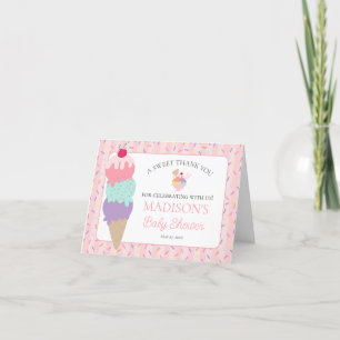Remerciements Crème glacée Sundae Sprinled Baby Carte de remerci