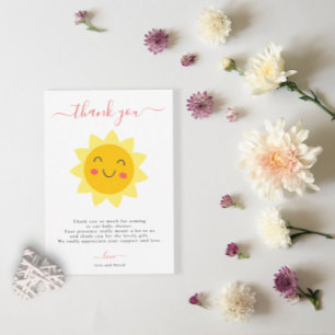 Remerciements Cuisine Sunshine Baby shower plat Carte de remerci