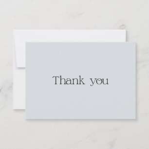 Remerciements Cute Dusty Blue Typographie Swash Carte de remerci