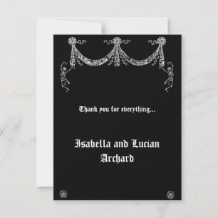 Remerciements Dancing Skeleton Garland Goth Carte de remerciemen