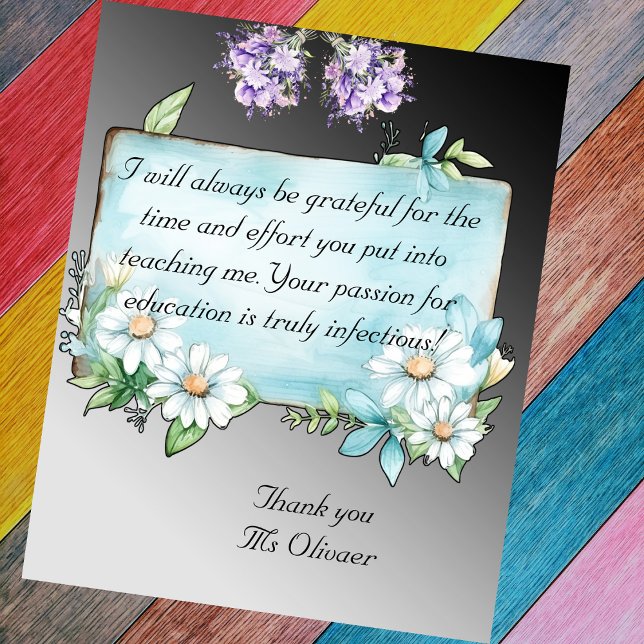 Remerciements de l'enseignant Carte Merci (Créateur téléchargé)