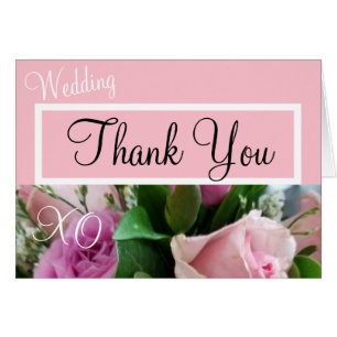 Remerciements de mariage Monogram Roses roses