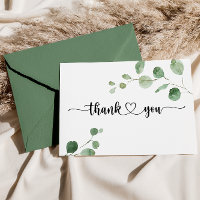 Délice Eucalyptus Mariage plat Carte de remercieme