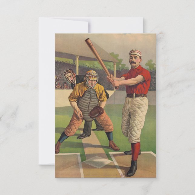 Remerciements Dessin de la carte de base-ball vintage (Devant)