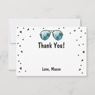 Remerciements Deux Lunettes de soleil Cool Confetti Boy Carte de