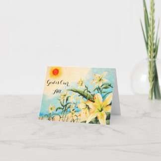 Remerciements Dieu est fini toute l'Art original Lilly carte de 