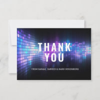 DJ Techno Dance Party Bar Mitzvah Carte de remerci