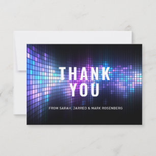 Remerciements DJ Techno Dance Party Bar Mitzvah Carte de remerci