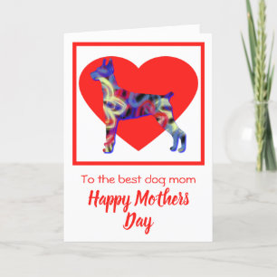 Remerciements Doberman Pinscher Chien Red Heart Carte de fête de