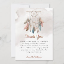 Dreamcatcher Boho Pastel Baby Show Carte de remerc