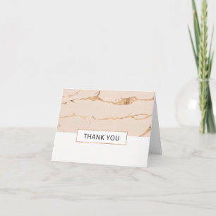 Remerciements Effet de marbre rose et or carte de remerciements-