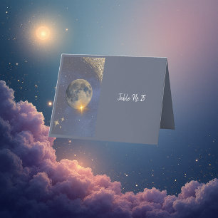 Remerciements élégant bleu galaxy ciel carte de séjour simple