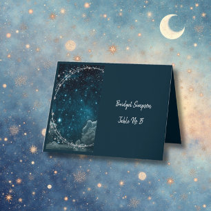 Remerciements élégant bleu galaxy ciel carte de séjour simple