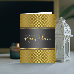 Remerciements Elegant Gold Rhombus Motif Ramadan Carte de voeux