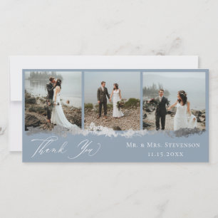 Remerciements Élégante carte de remerciement de mariage avec vei