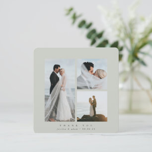 Remerciements Élégante carte de remerciement de mariage carrée g