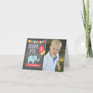 Remerciements Éléphant d'âge personnalisé   Carte de remerciemen