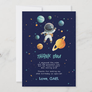 Remerciements Espace extra-atmosphérique 2e Carte de remerciemen