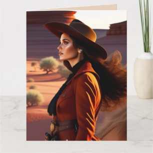 REMERCIEMENTS ÊTRE UNE CARTE DE SALUT D'ANNIVERSAIRE DE COWGIRL