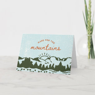 Remerciements Fabriqué pour les Montagnes blanc 5 x 7 carte de v