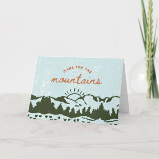 Remerciements Fabriqué pour les Montagnes blanc 5 x 7 carte de v