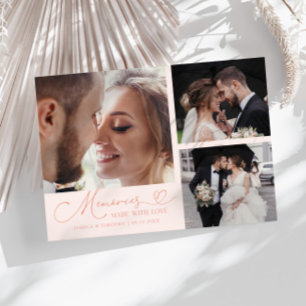 Remerciements Faire des souvenirs avec amour Carte de mariage mu