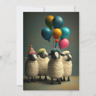 Remerciements Felé mouton Anniversaire de fête Carte de voeux pl