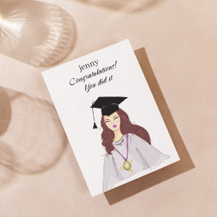 Remerciements félicitations, grand casquette, carte de remise de