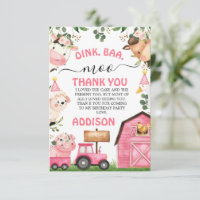 Ferme Pink Grange Tracteur Anniversaire Carte de r