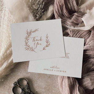 Remerciements Feuille minimale   Boho Cream Flat Carte de remerc