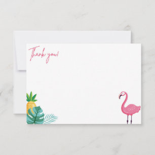 Remerciements Flamant rose de fête d'anniversaire - Carte de not