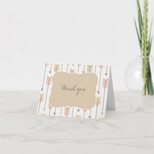 Remerciements Flèches Tribal Baby shower Blush Tan Carte de reme