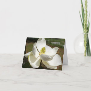 Remerciements Fleur de Magnolia blanche sur carte de remerciemen