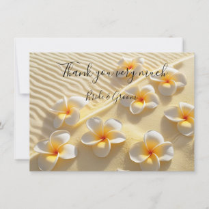 Remerciements Fleur de Plumeria sur carte de remerciement en sab