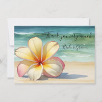 Fleur de Plumeria sur carte de remerciement en sab