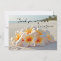 Fleur de Plumeria sur carte de remerciement en sab