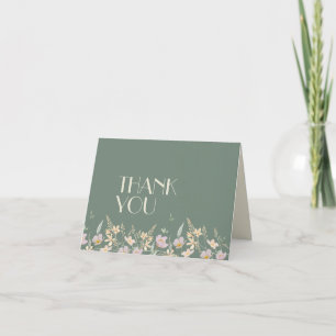 Remerciements Fleur sauvage Sage Deco Mariage Carte de remerciem