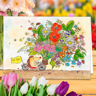 Remerciements Fleurs pour vous carte de voeux par Nicole Janes