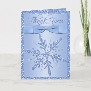 Remerciements Flocon de neige bleu avec carte de remerciement ru