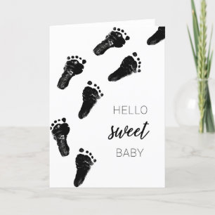 Remerciements Footprints Baby shower et nouvelle carte de Bébé C