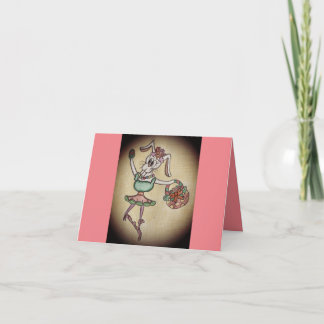 Remerciements Funny Ballerina Bunny Carte de Pâques