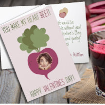 Funny Quirky Heart bat la carte de voeux de Valent