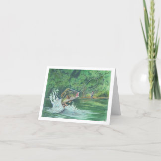 Remerciements Garçon qui attrape une carte de billet de poisson