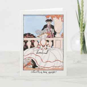 Remerciements George Barbier, carte de remerciement Art Déco