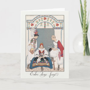 Remerciements George Barbier, carte de remerciement Art Déco