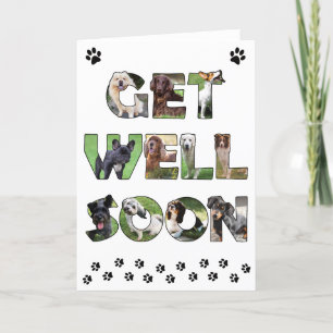 Remerciements Get Well Soon carte de chien - peinture à l'huile